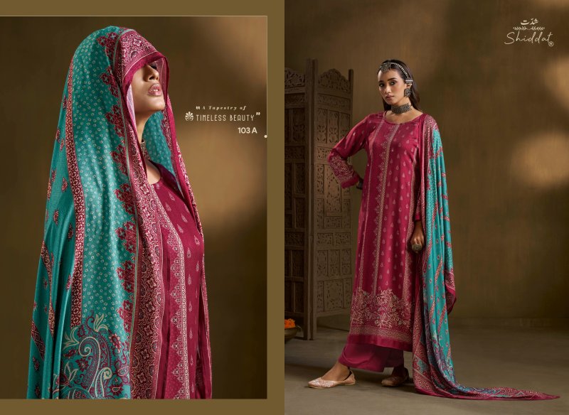 Calista 103 By Shiddat Viscose Pashmina Dress Material 